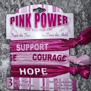 Pink Power Hair or Wrist Ties